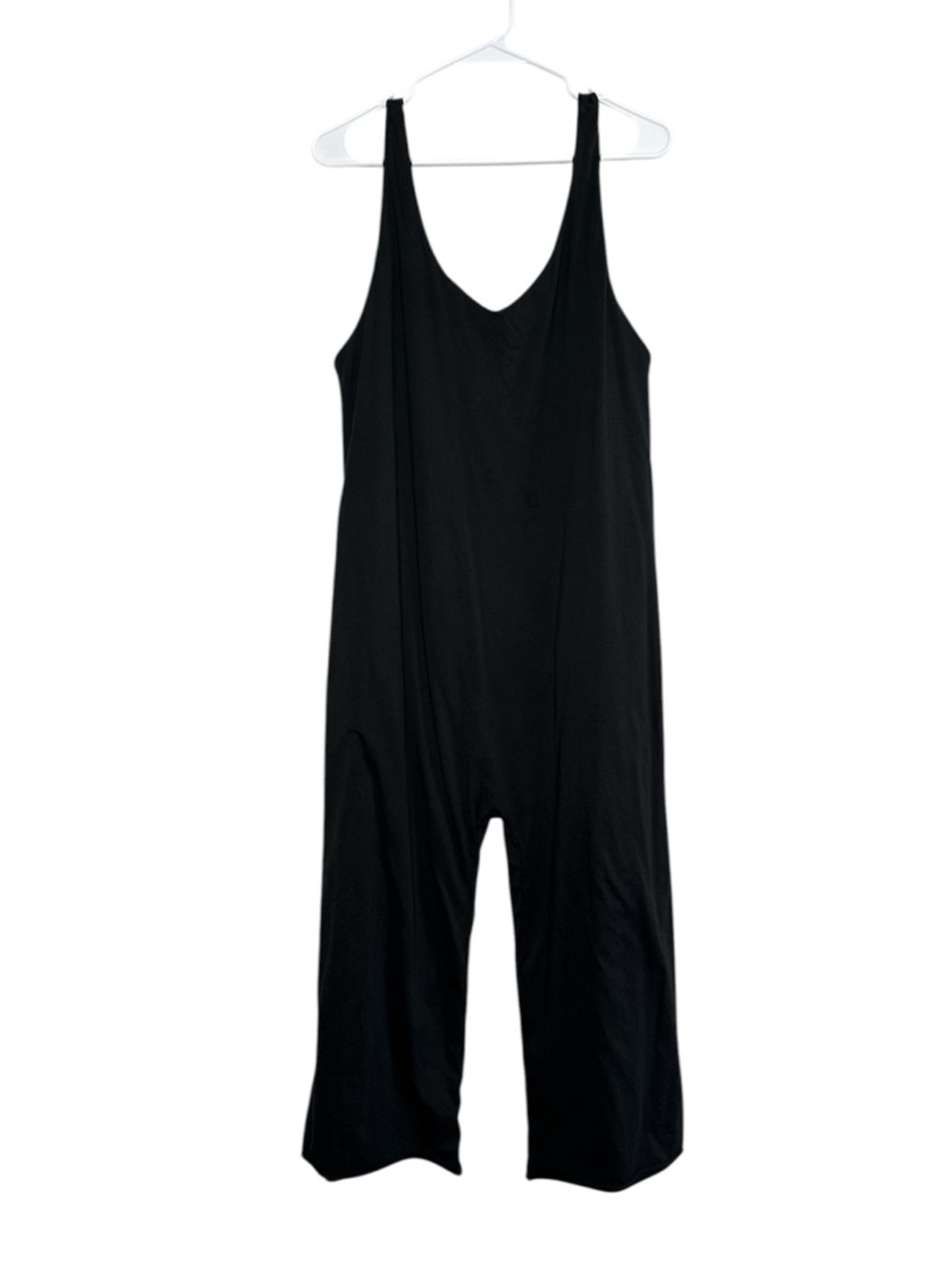 Lunya Women's Organic Pima Cotton Black Crop Jumpsuit XL